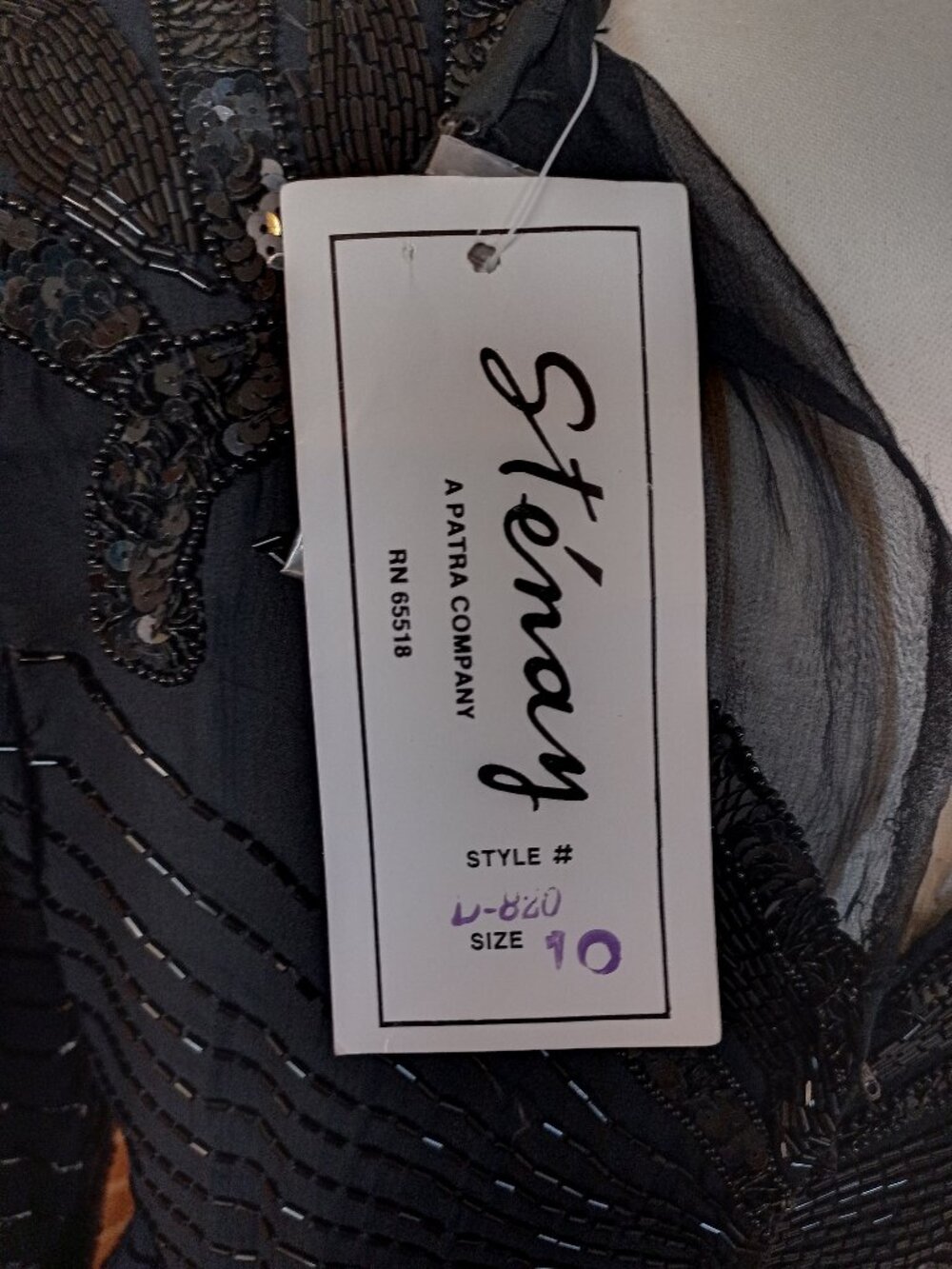 Vintage 1980s Stenay Silk Beaded Dress | NWT | Art Deco Dynasty Glam - Picture 12 of 17